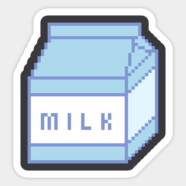 Pixel Milk Box Carton | Vintage 90's Retro Pixel Art Sticker by Journey Mills